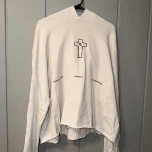 Darc Sport White Hoodie with Cross Design